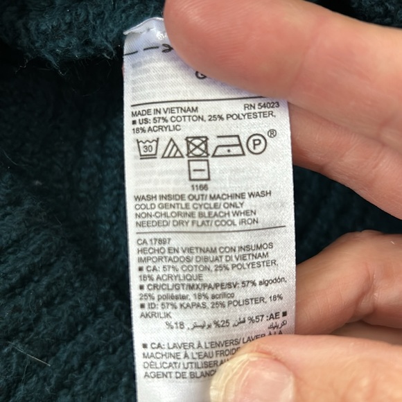 5/$25 Old Navy oversized teal colored hooded ribbed comfy sweater size large - Picture 8 of 8
